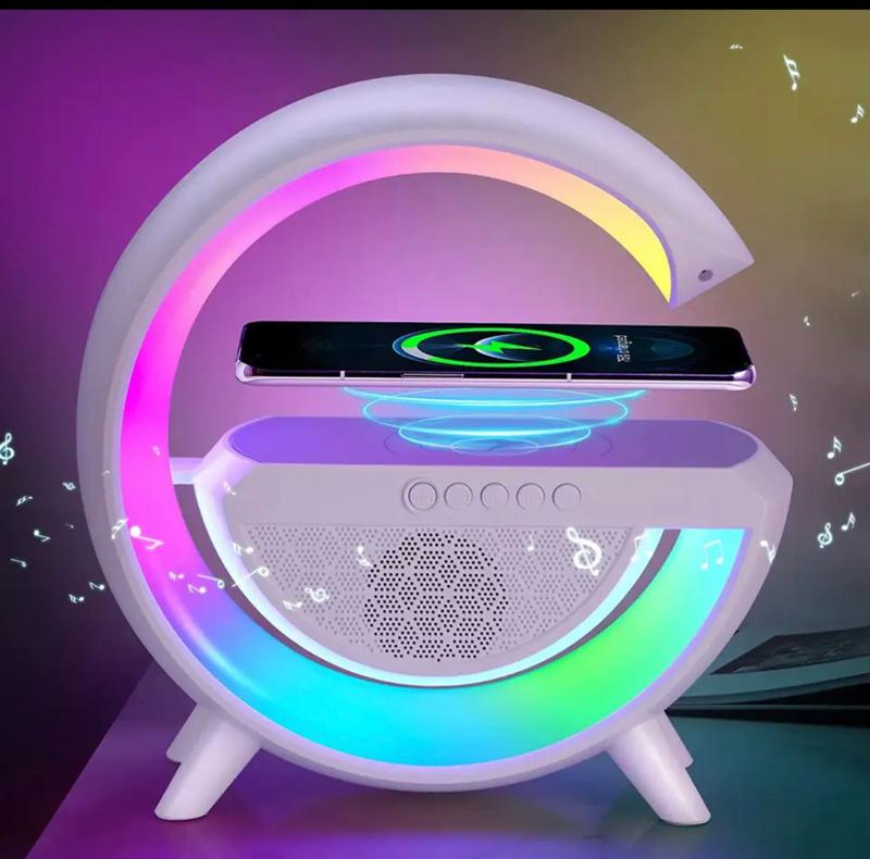Som Bluetooth sem fio carregador portátil luminária de Led 7 cores